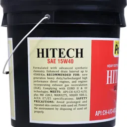 pl super palco HITECH SAE 15W40 Heavy Duty Diesel Engine Oil 10 Litre API CI-4/SL Synthetic Technology for Turbo Charged Diesel Truck SUVs MUVs Superior Protection Heavy Duty Engine Oil image 2