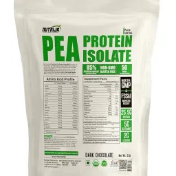 NutriJa Pea Protein Isolate 85% with added Digestive Enzymes 100% Vegan & Plant-Based, BCAAs, Amino Acid, Non-GMO – 30 Servings (2 Lbs (Dark Chocolate))-image-2