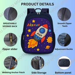 mosu Rocket Printed Backpack for Boys – Durable & Trendy Waterproof School Bag Waterproof School Bag image 5