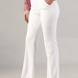 indianrang Women Regular Fit White Lycra Blend Trousers image 2