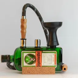 smoke station Premium Jager Bomb with Stand Iron Hookah Shisha Pot 6 inch Glass Hookah-picture-17