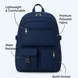 coplis Medium 25 L Laptop Backpack Elegant BLACK Executive Women's Backpack image 5