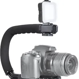 Elevea {15 YEARS WARRANTY} Universal Stabilizer C-Shape Bracket Camera Handheld Grip DSLR DV Camera Low Height Photography Camera Rig Camera Rig Wide Flash Bracket Wide Flash Bracket image 1