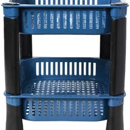 aexoniz toys nbreakable 2 Layer Storage Rack Easy for Vegetable Basket,Office, Bedroom Plastic Kitchen Trolley image 3