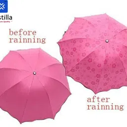 kestilla Magic Umbrella Changing Secret Blossoms Occur with Water Magic Print 3 Fold Umbrella for UV, Sun and Rain, umbrella rain for women, umbrella flower Umbrella image 2