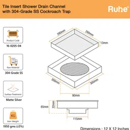 ruhe Floor Stainless Steel Push Down Strainer image 2