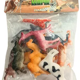 shizuha Animal World Wild Safari Animal Toy Set, 12 Pcs, Educational Plastic Figurines image 2