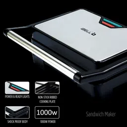 ibell SM1515 Sandwich Maker with Floating Hinges, 1000 Watt, Panini / / Toast, Grill image 2