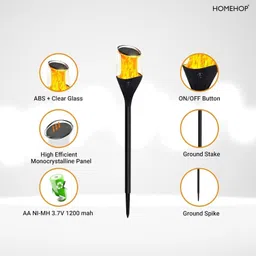 Homehop Solar Lights For Garden Pathway Garden Waterproof LED Lamp For Outdoor Smart Bulb image 3