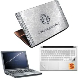 FineArts Lord Ganesh H047 4 in 1 Laptop Skin Pack with Screen Guard, Key Protector and Palmrest Skin Combo Set-picture-15