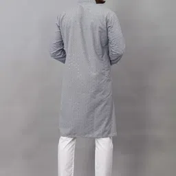 kurtaformen Men Chikan Embroidery Cotton Rayon Straight Kurta image 2