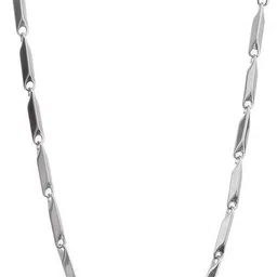 dprime Classic Rice Design Chain | Trendy Fashion for Men and Boys Silver Plated Silver Chain image 1
