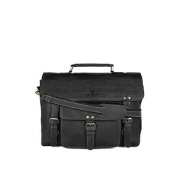 WildHorn Men Black Leather Laptop Bag-picture-22