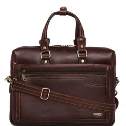 Stamp Unisex Textured Leather Laptop Bag-picture-21