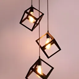 Whiteray Black & Transparent Contemporary Abstract Shaped Ceiling Lamp image 2