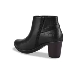 Shoetopia Girls Checked-Detail Block-Heeled Zip-Up Boots image 4