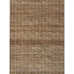 MRIC Beige & Black Geometric Handmade Hemp Carpet image 2