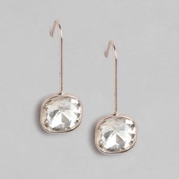 Forever New Rose Gold-Plated Geometric Artificial Stones Drop Earrings-picture-41