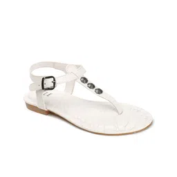 ELLE Embellished T-Strap Flats With Buckle Closure image 5