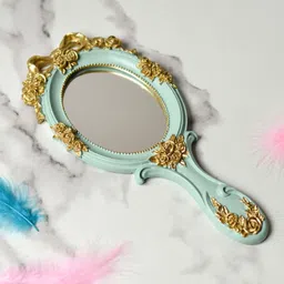Nestasia Green Embossed Handheld Vanity Mirror image 2