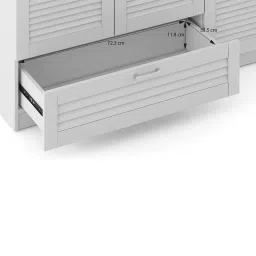 urban ladder Bennis Engineered Wood 3 Door Wardrobe Without Mirror in White Finish image 6