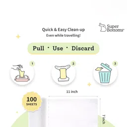 SuperBottoms Infants100-Pcs Dry Disposable Easy Clean Diaper Liner Top Sheets image 5