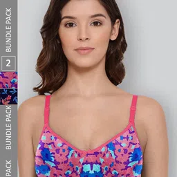 LYRA Pack Of 2 Printed Combed Cotton Wirefree Secret Support Bra with Detachable Strap-picture-45