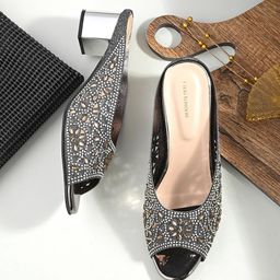 CLOG LONDON Embellished Block Peep Toes-picture-45