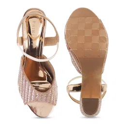 Metro Textured Peep Toe Block Heels image 2