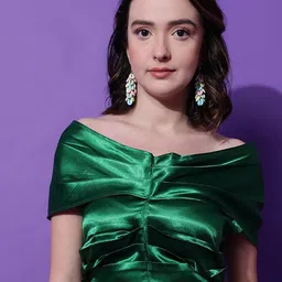 Stylecast X Kotty Off Shoulder Satin Crop Top image 1