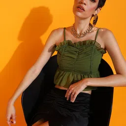 fuchsia PRETTY LOVING THING Shoulder Straps Crop Top-picture-30