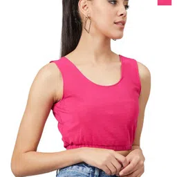 Athena Pack Of 2 Pink & Black Scoop Neck Crop Top-image-9