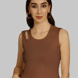 Friskers Round Neck Sleeveless Crop Top-image-56