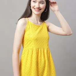 JAINISH Chikankari Sequinned Empire Top image 1