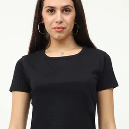 Fleximaa Black Solid Crop Top image 1
