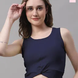 FBAR Pack Of 2 Round Neck Sleeveless Twisted Crop Tops-image-68
