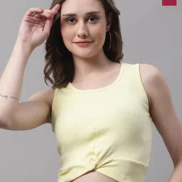 FBAR Pack Of 2 Round Neck Sleeveless Twisted Fitted Crop Tops-picture-26