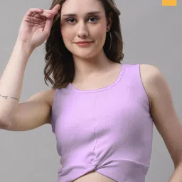 FBAR Pack Of 2 Round Neck Sleeveless Twisted Crop Tops-picture-37