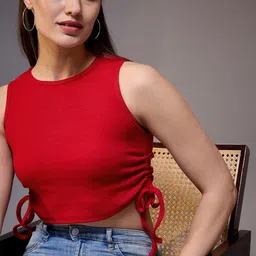 STYLECAST X KASSUALLY Round Neck Sleeveless Cotton Crop Top-image-92