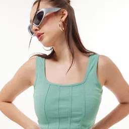 Bewakoof Cotton Slim Fit Corset Top image 1