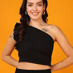 Mast & Harbour One Shoulder Crop Top image 1