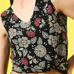 CHARMGAL Floral Printed V-Neck Sleeveless Regular Top image 2