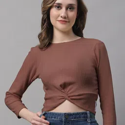 FBAR Pack Of 2 Cotton Crop Three-Quarter Twisted Fitted Tops image 5