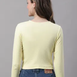 FBAR Pack Of 2 Cotton Crop Three-Quarter Sleeves Twisted Fitted Tops image 3