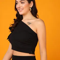 Mast & Harbour One Shoulder Crop Top image 3