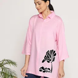 LetsDressUp Floral Printed High Low Shirt Style Top image 4