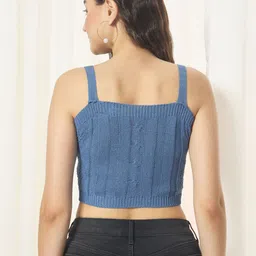 TANDUL Shoulder Straps Sleeveless Crop Top image 5