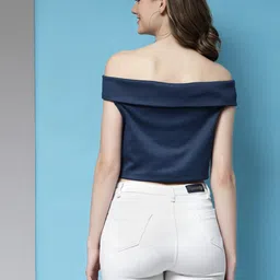 KASSUALLY Off-Shoulder Extended Sleeves Bardot Crop Top image 5