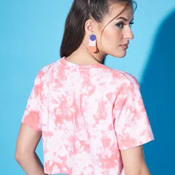 GUTI Tie & Dye Cotton Boxy Crop Top image 2