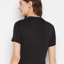 Clora Creation Shirt Collar Fitted Crop Top image 2